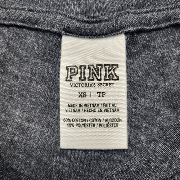 Victoria's Secret Pink Bling Tank Top American Patriotic Glitter Dog Gray XS - Picture 6 of 7